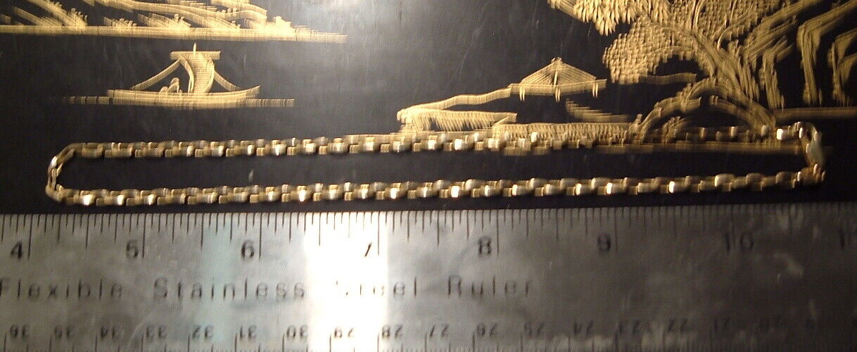 RARE ITALY * 57 AR 14K SOLID GOLD 14 in. LINK CHAIN NECKLACE LOBSTER CLASP 8.8g