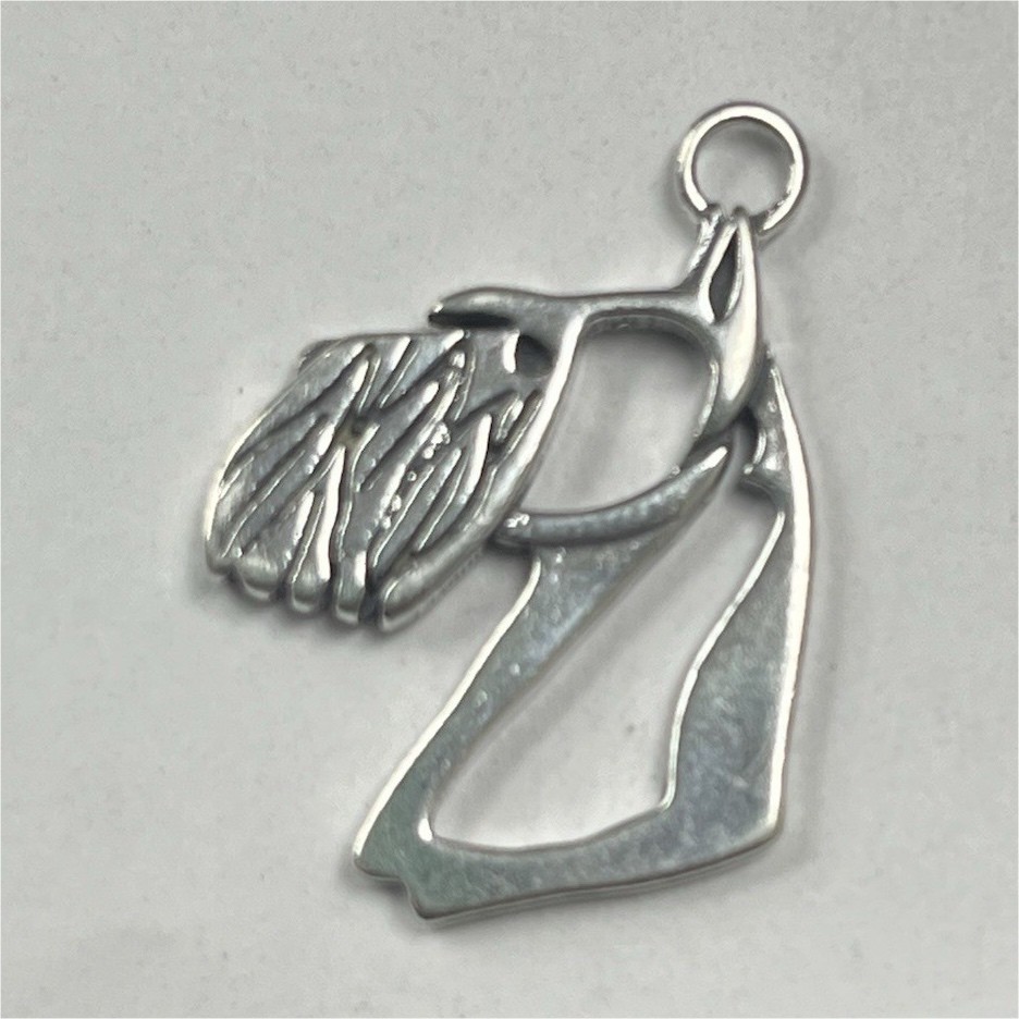 Sterling Silver Scottie Dog Head Pendant Charm. Animals & Insects Theme. 925