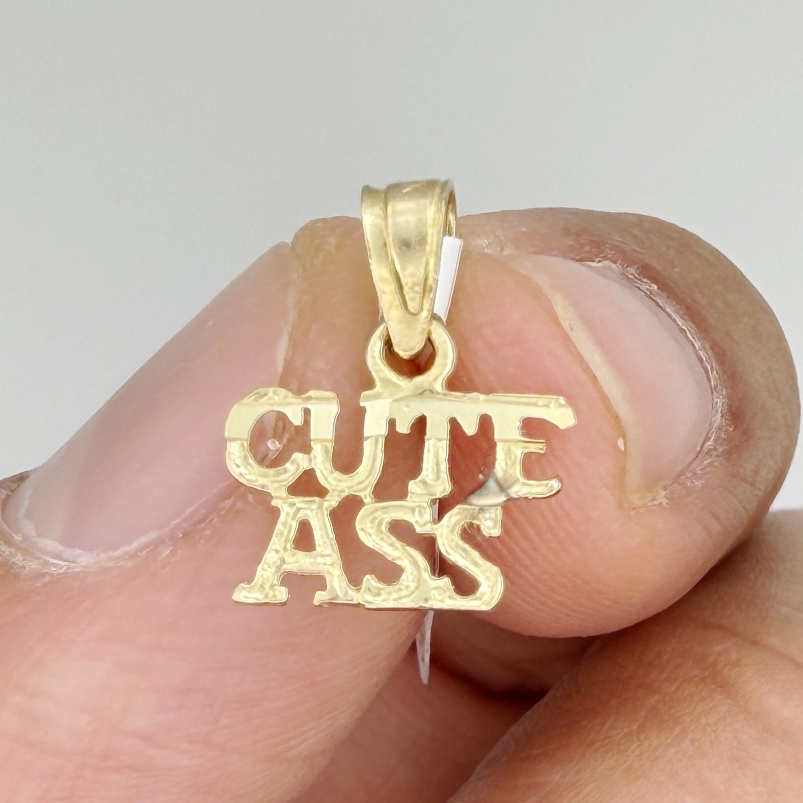 10k Yellow Gold Cute Ass Letters & Words Personalized Gift For Her Charm Pendant