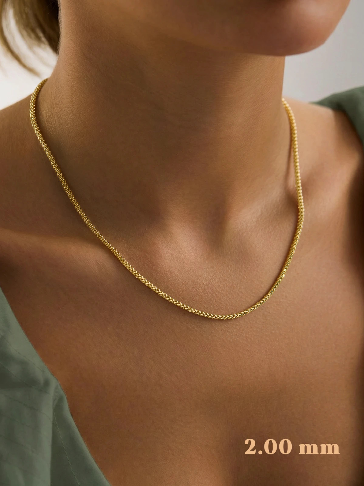14K Gold Spiga (Wheat) Chain Necklace