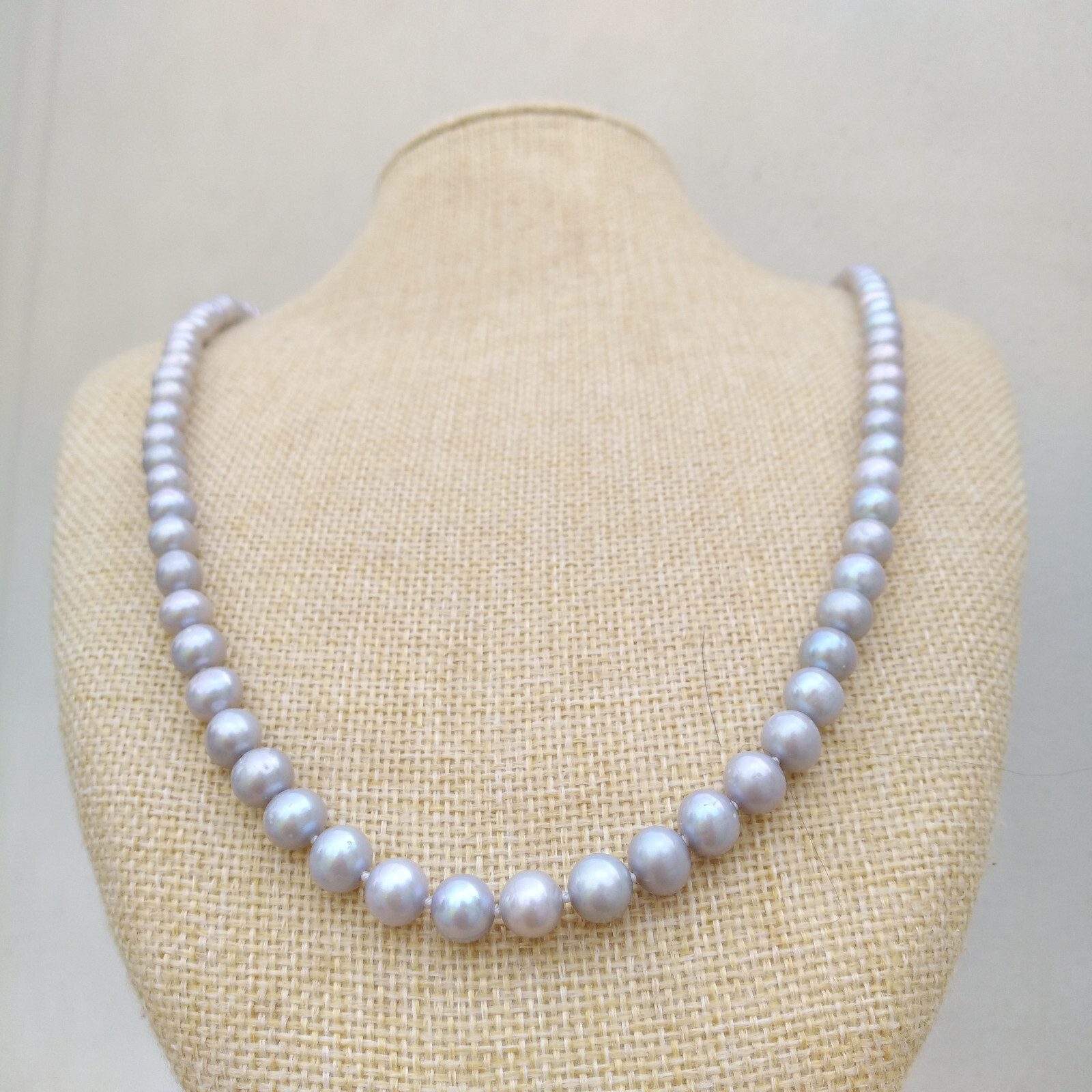 19″ gorgeous 5-6mm AAA+ South Sea Gray Pearl Necklace 14k Gold P