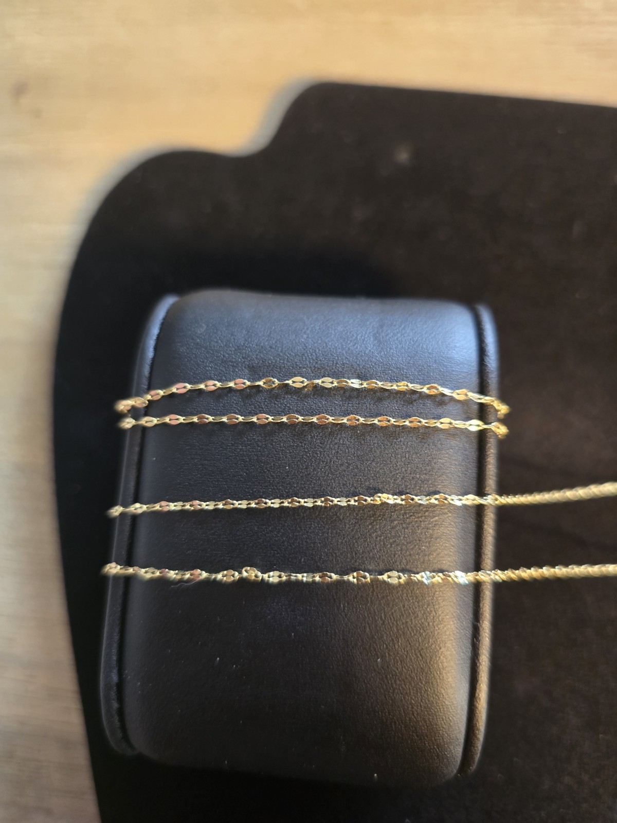 14k DAINTY SOLID YELLOW GOLD MIRROR Necklace AND Bracelet Set 18″/7″ 1.4MM READ