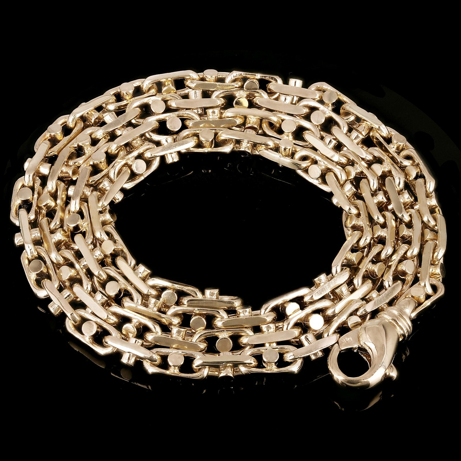 10k Yellow Gold Solid Handmade Link Chain Necklace 24″ 5mm 42.3 grams