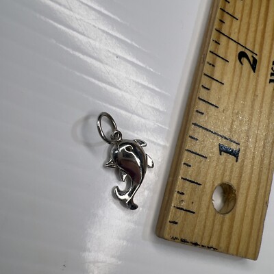925 Sterling Silver Retro Charm Pendant Cute Cartoon Dolphin Whale Ocean Beach