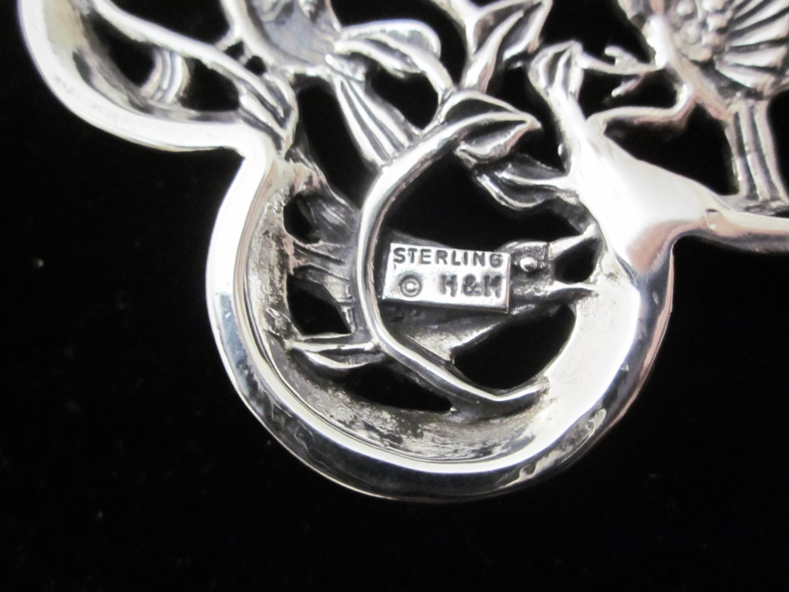 Hand & Hammer Sterling Silver Birds Pendant/Ornament w/Original Box & Brochure