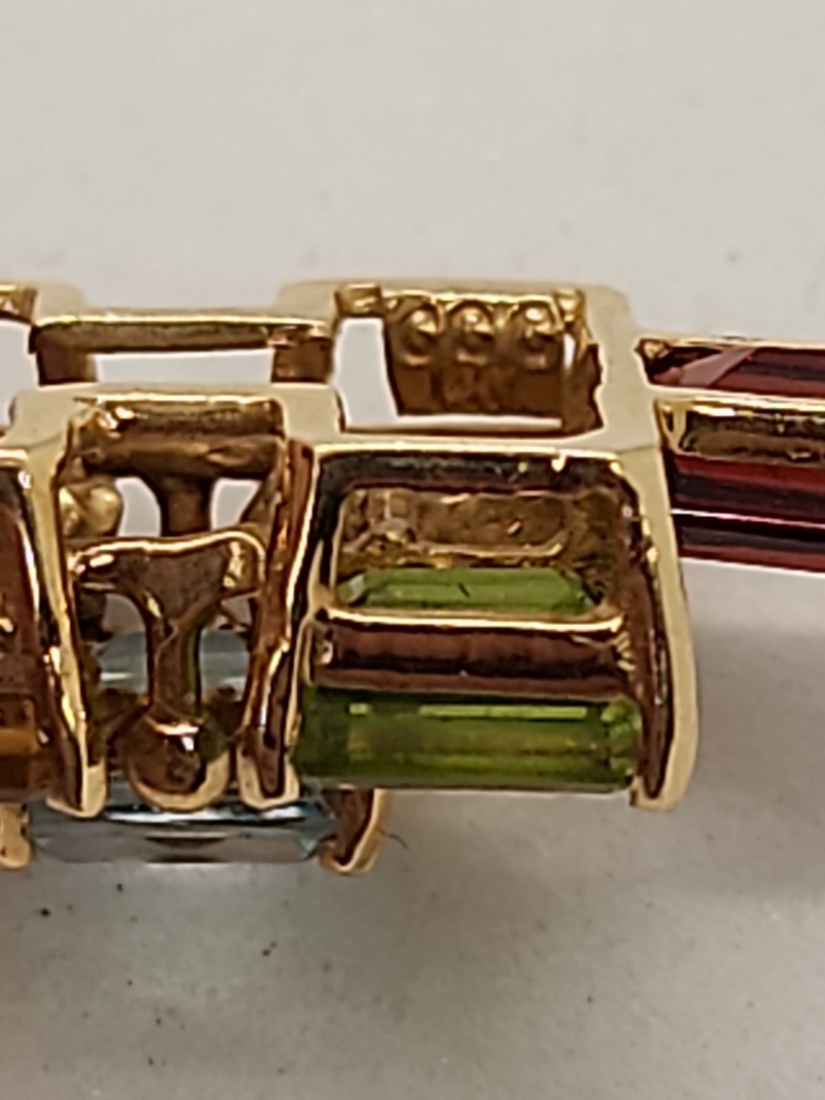 14 K Gold & Multi-Colored Gemstone Signed Pendant/Enhancer
