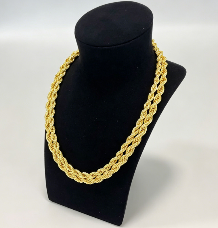 Real 14K SOLID Yellow Gold Rope Chain 1.5-9mm 20-26Inches necklace Lobster Lock