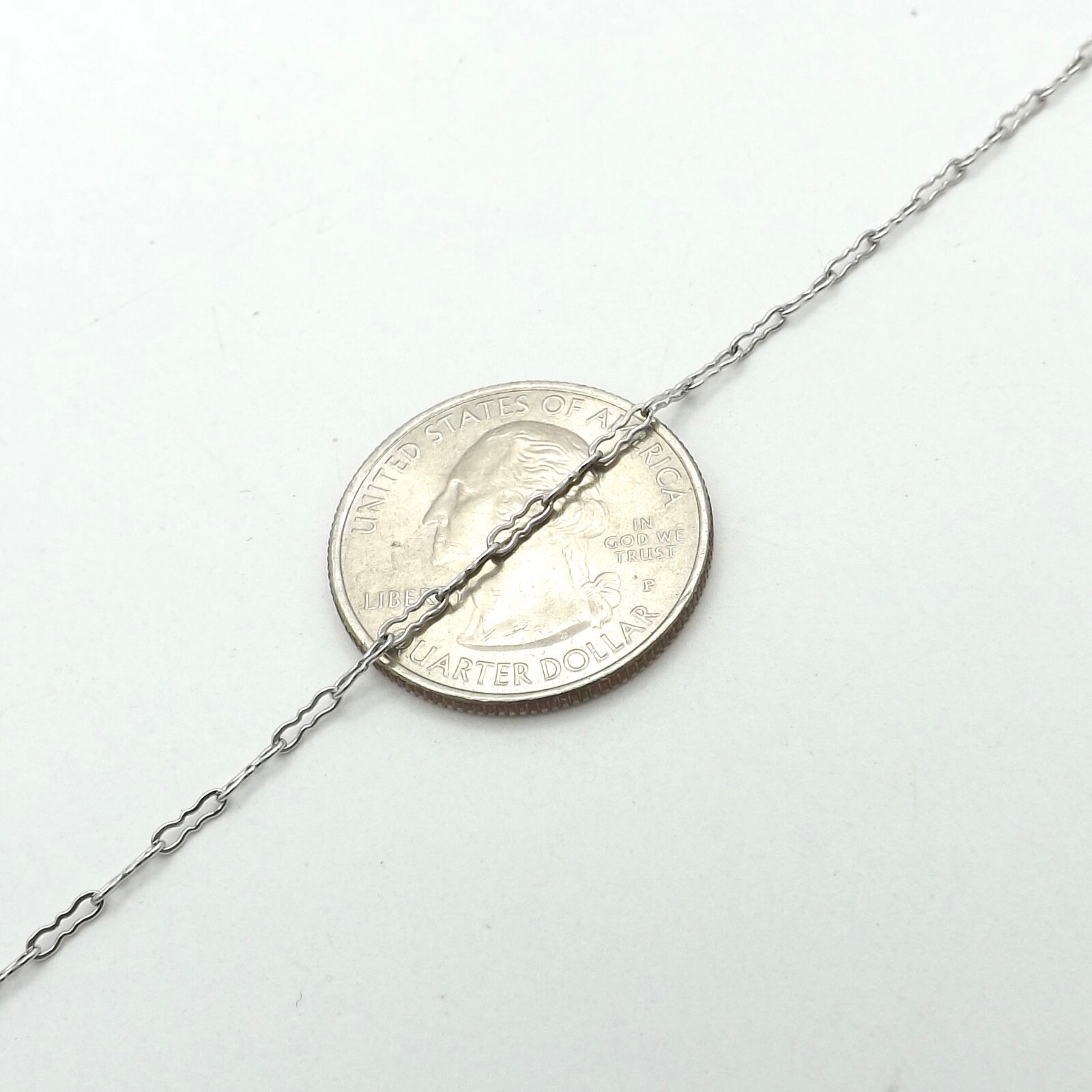 Sterling Silver Key Hole Oval Link Pendant Chain Necklace 24in Rhodium New