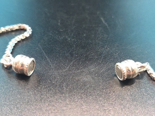Sterling Silver 925 AGI 30 Inch Square Box Cain Necklace Magnetic Closure