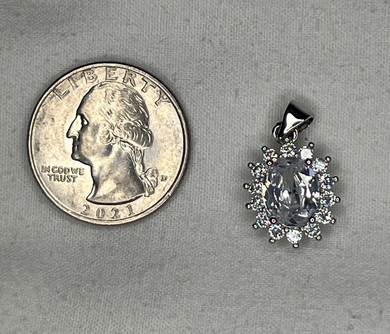 Moissanite Halo Pendant – S925 – 10x8mm Center Stone | Approx. 5mm Bail