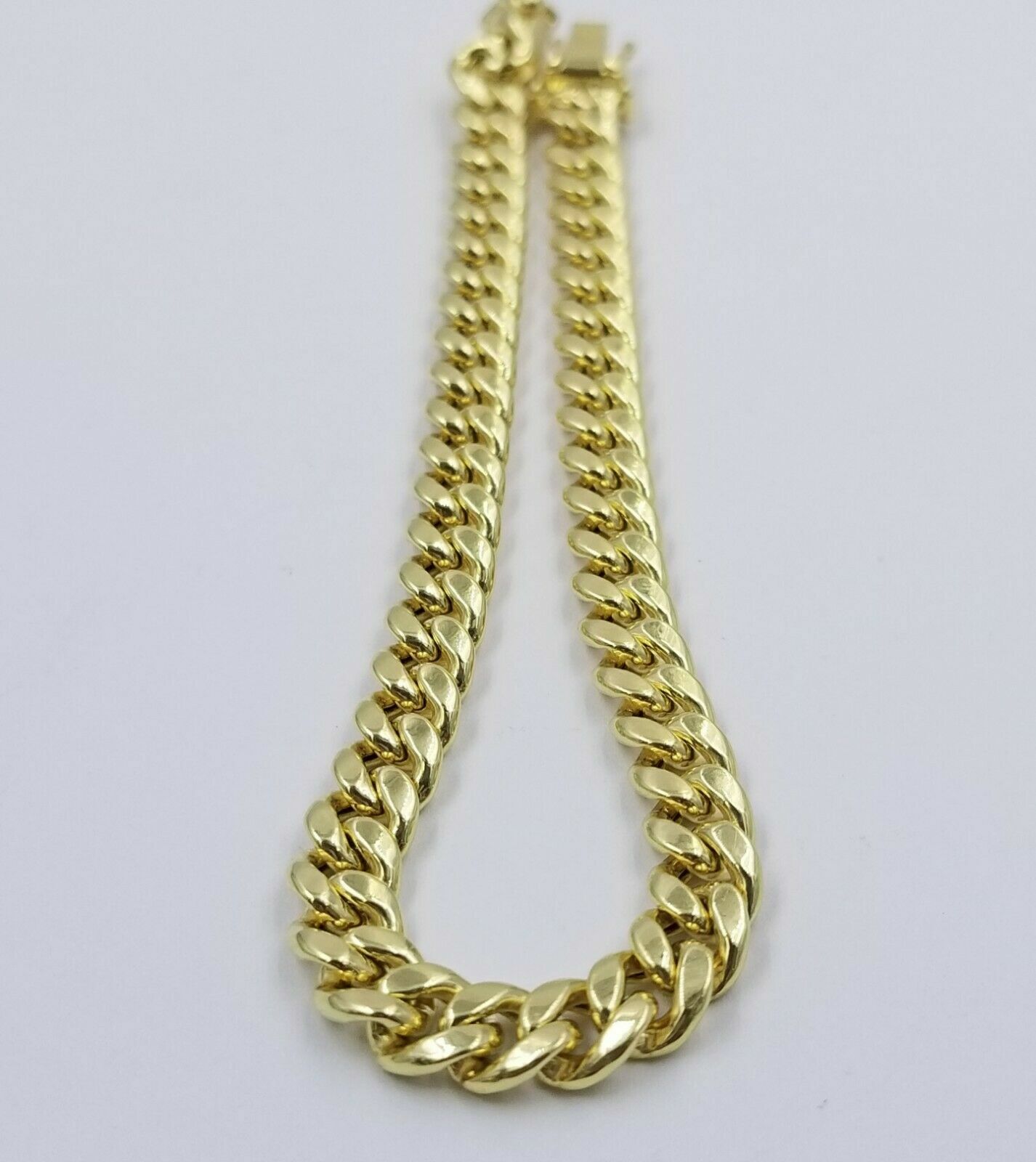 Real 10K Yellow Gold Miami Cuban Bracelet 6mm Box Lock Link Men Women 7.5 Inch
