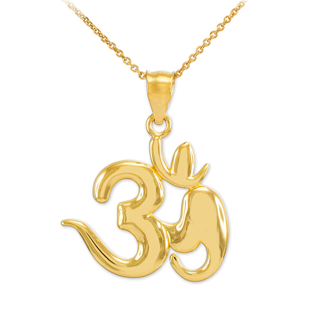 Gold Om Symbol Pendant Necklace(Available In Yellow/Rose/White Gold)