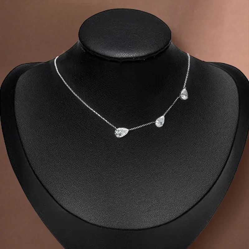 4.50 Ct Certified Treated White Diamond Chain Necklace,925 Silver-Great lustre
