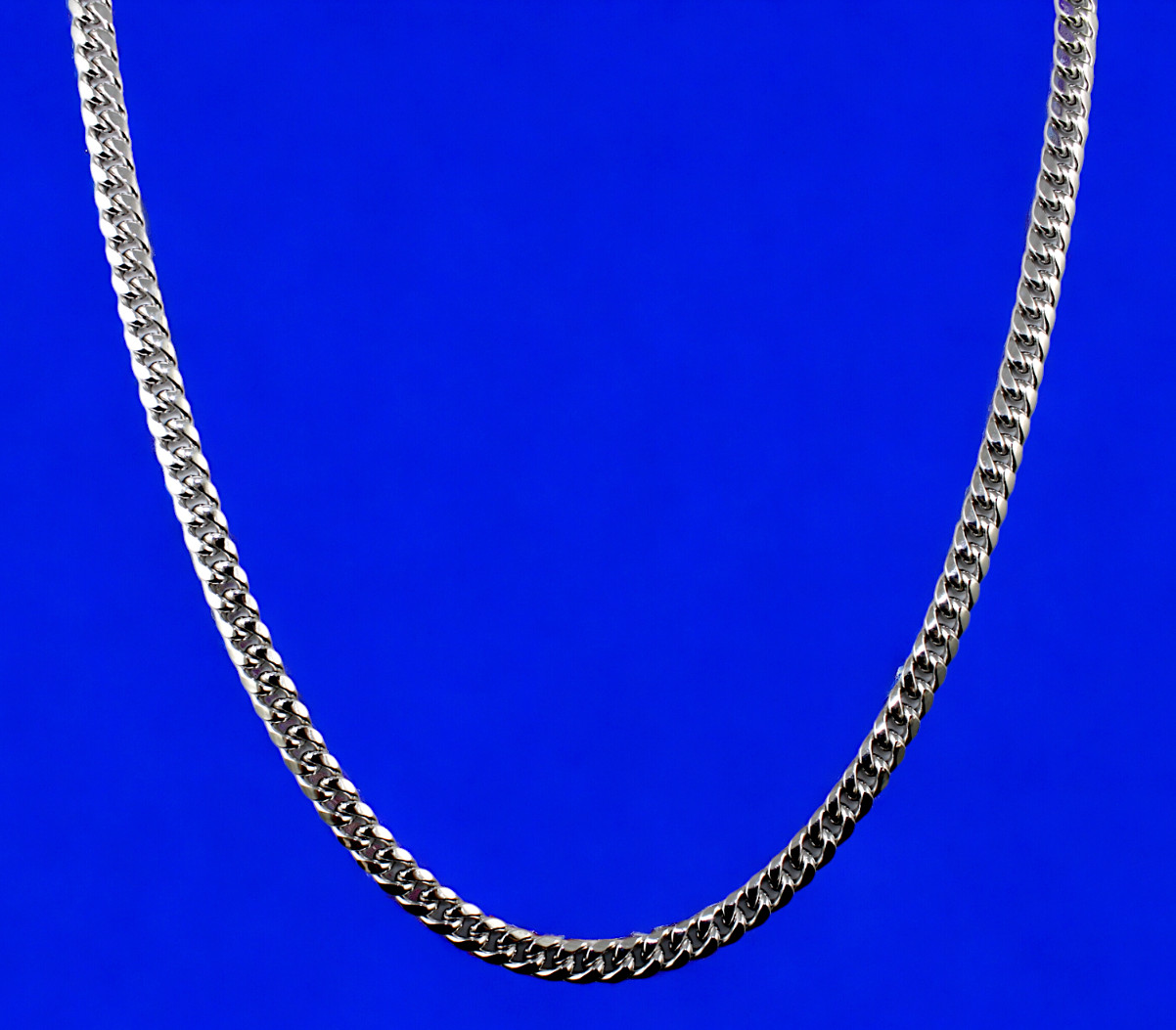 10K White Gold 2mm-7mm Miami Cuban Link Chain Necklace Bracelet Real 7″-30″