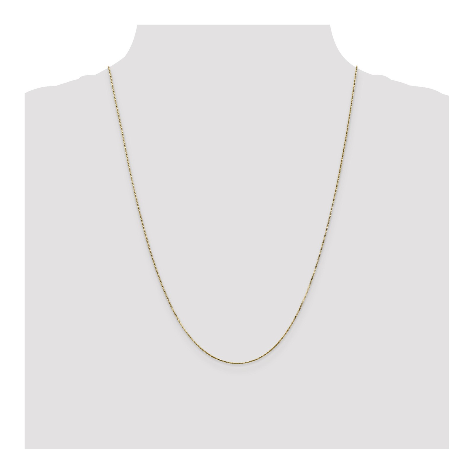 10K Yellow Gold 0.65mm Spiga (Wheat) Chain Necklace 24 Inch Mens Womens