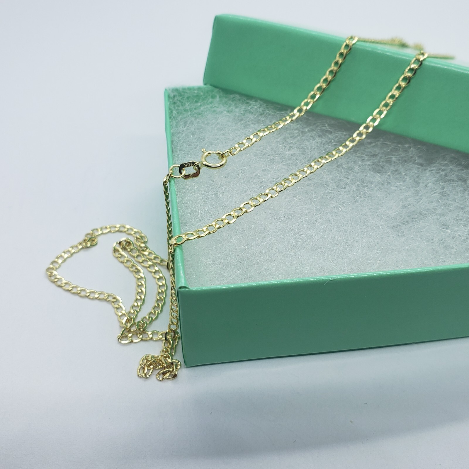 10K Yellow Gold Hollow Cuban Curb Chain Link Necklace Bracelet 2~7mm All Sizes