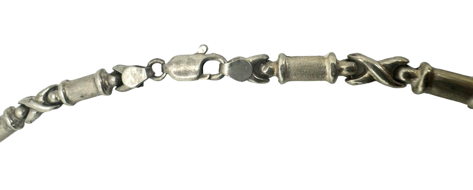 Star Gold Sterling Silver X’s and Bar Link Necklace 16.5 Inch