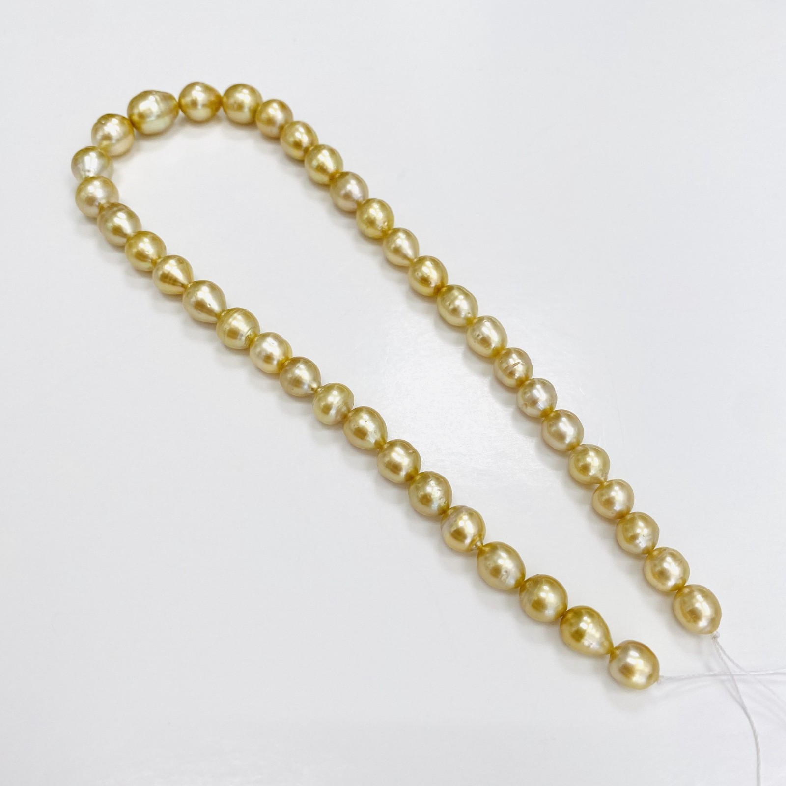 Golden South Sea Pearl Necklace Loose Strand 8mm to 11mm Drops/Ovals/Buttons Mix