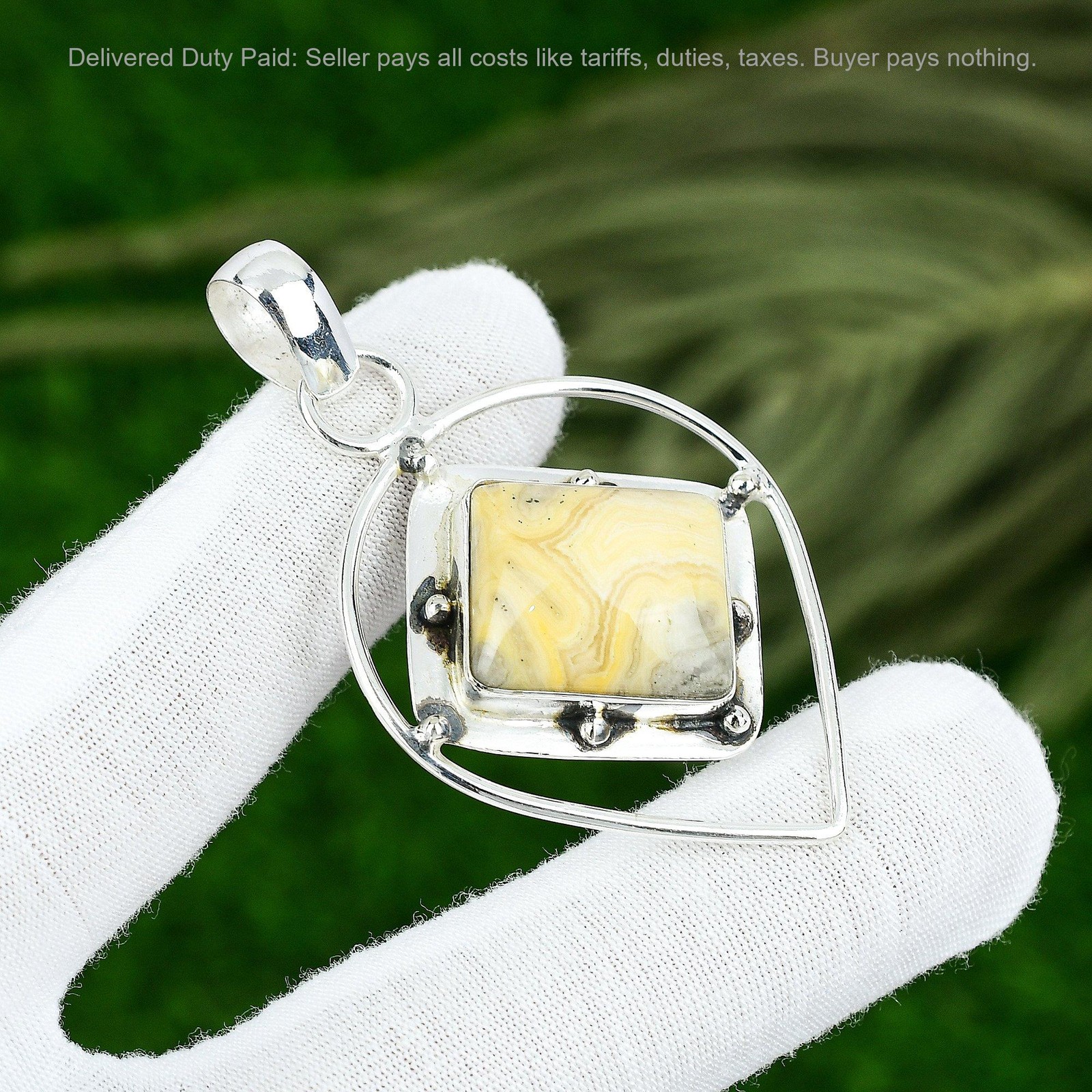 Crazy Lace Agate Gemstone Birthday Wedding Pendant Jewelry 925 Sterling Silver