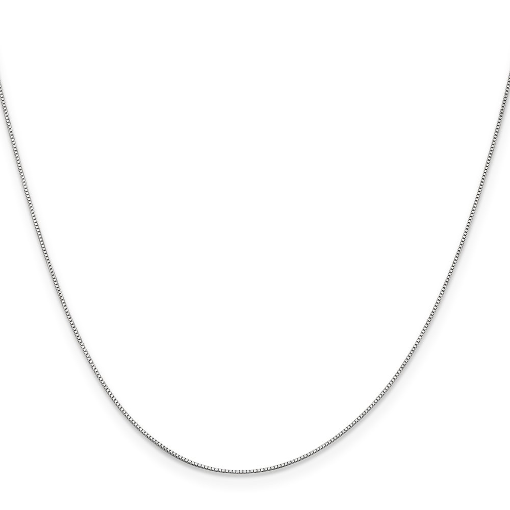 10k White Gold .5mm Box with Lobster Clasp Chain Necklace 22″ 1.22gm