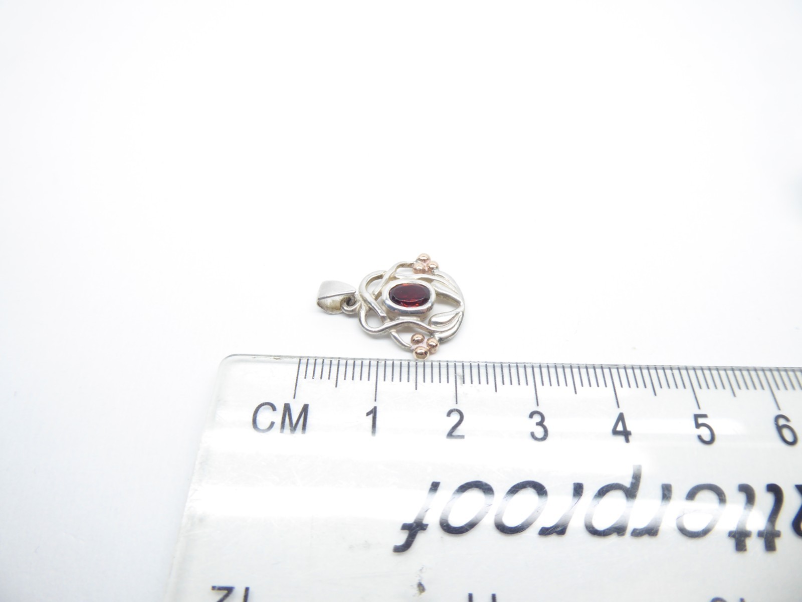Cymru Gold Sterling Silver & 9ct Rose Gold Garnet Tree of Life Pendant