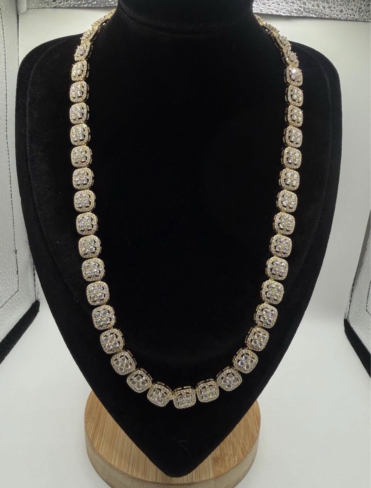 10mm Gold Vermeil Sterling Silver 925 Vvsd Moissanite 22” Long