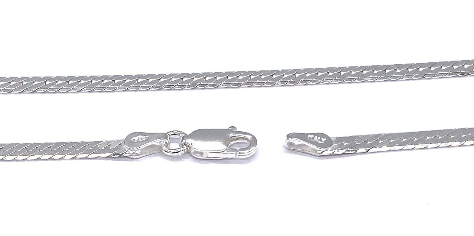925 Sterling Silver Snake Herringbone Necklace Chain 16″, 18″, 20″ and 22″ Long