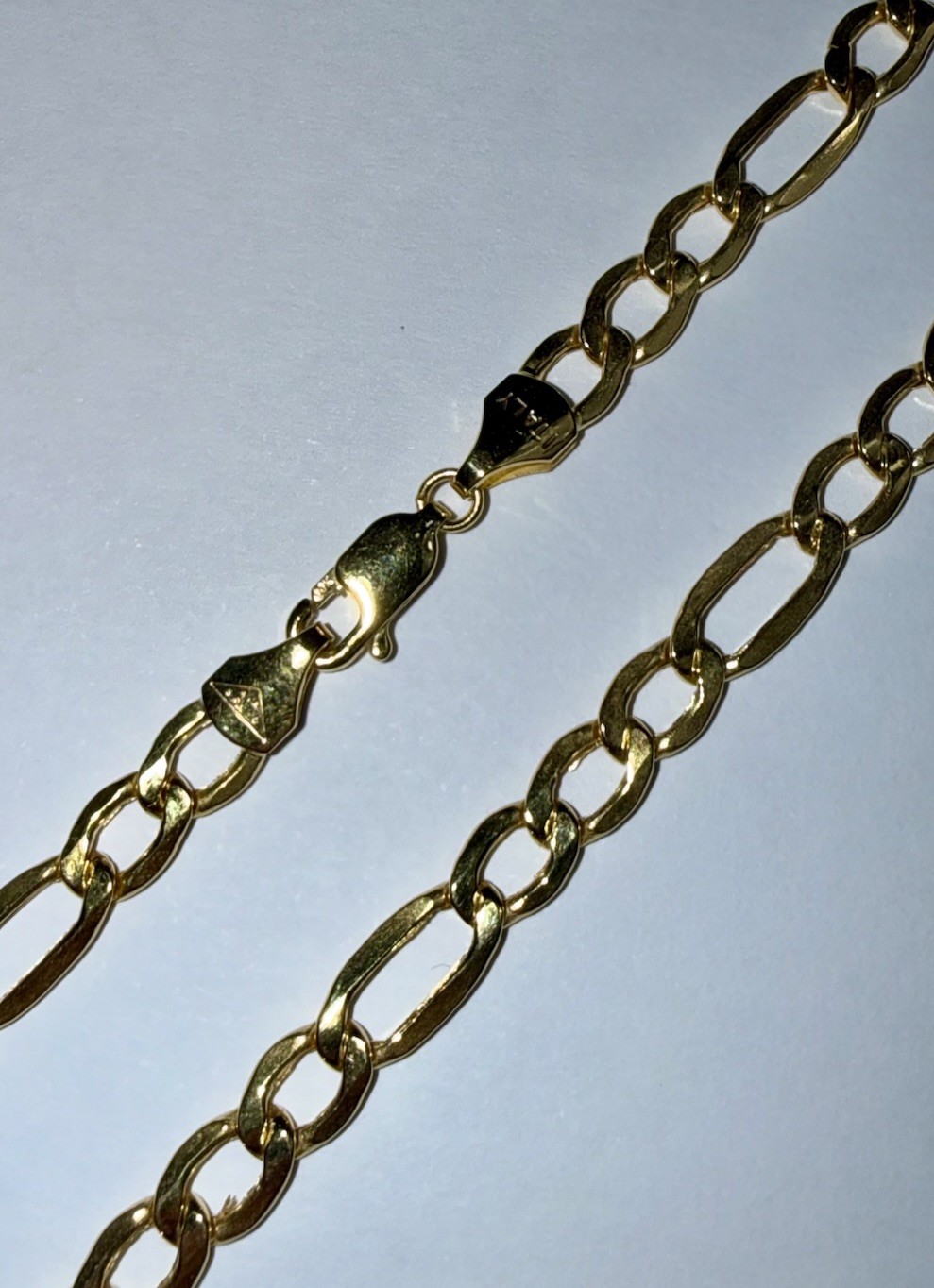 ESTATE Solid 10K Gold 4.8mm Figaro Chain Necklace 24”