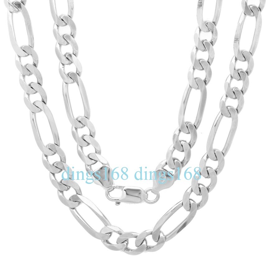 925Sterling Silver 24″ 3.8mm Wide Tarnish/Nickel-FREE Figaro Chain Necklace K139