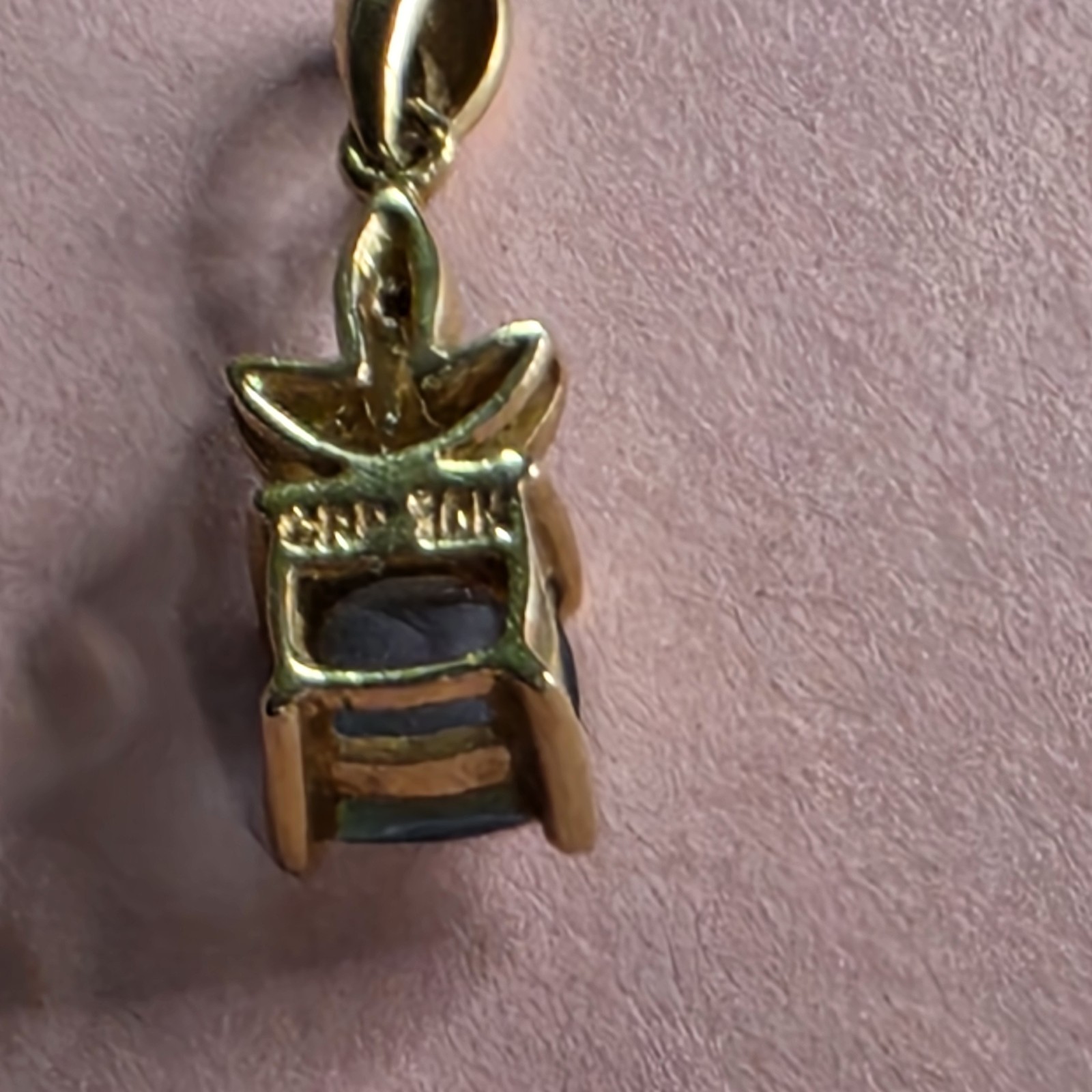 10K Gold Square Blue Topaz Pendant GRP 1.31g Not Scrap