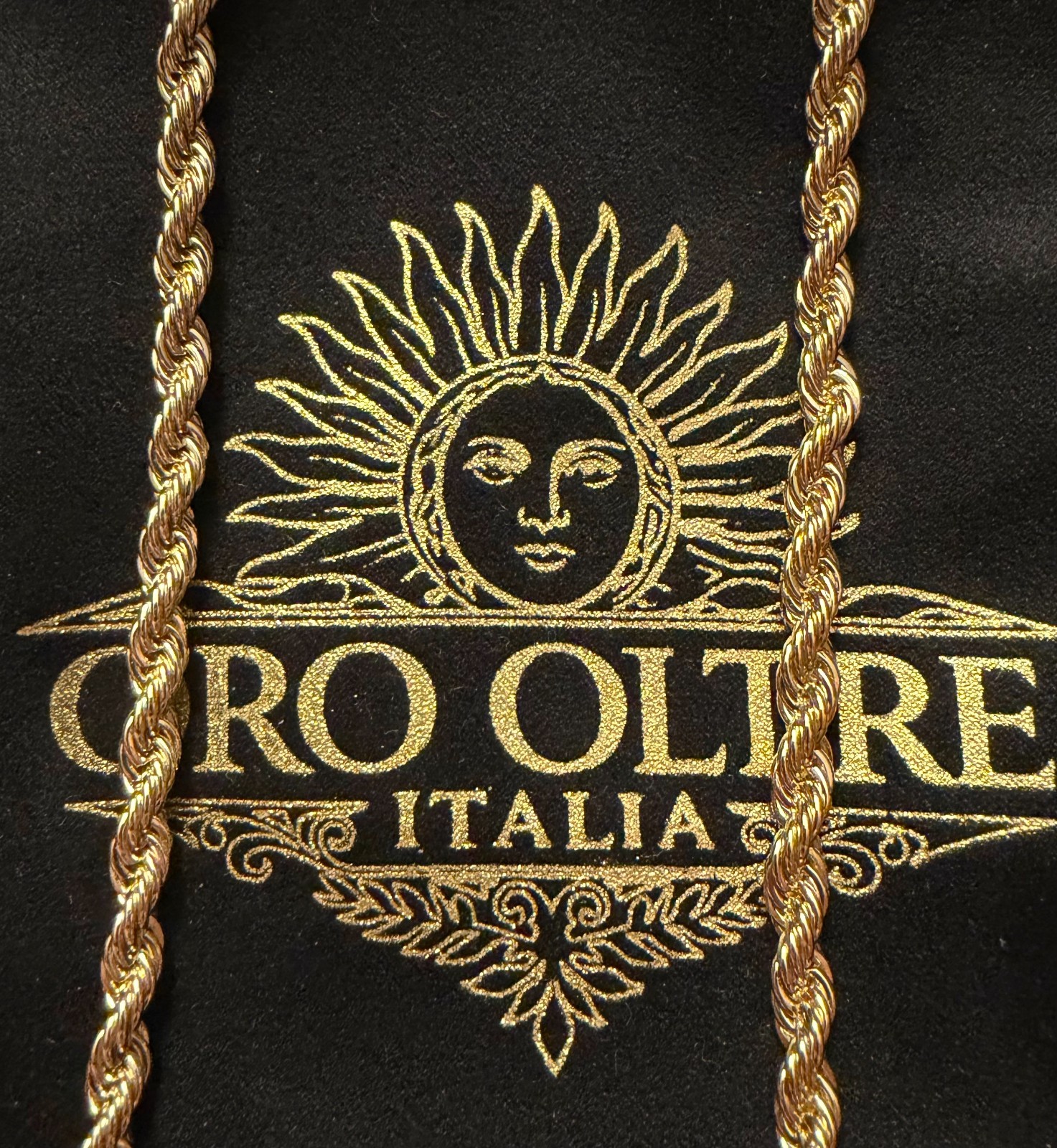 Italian 1/200 14K Yellow Gold Overlay Rope Chain Necklace 4mm Men Women