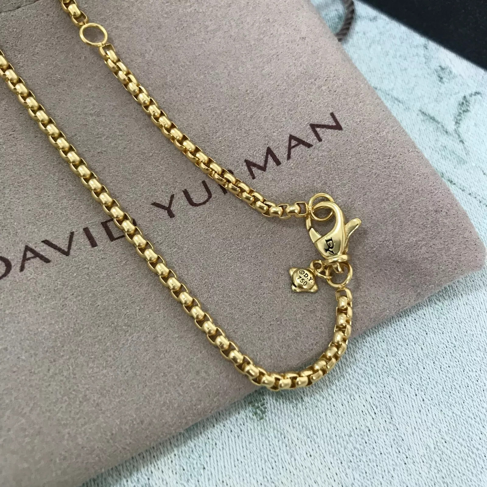 David Yurman Diamond Dog tag Pendant with 22″ Chain Necklace