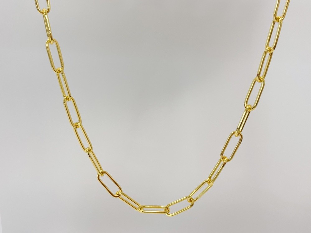 14K Yellow Gold Bold Paperclip Chain Link Layer Necklace 10mm 30inch