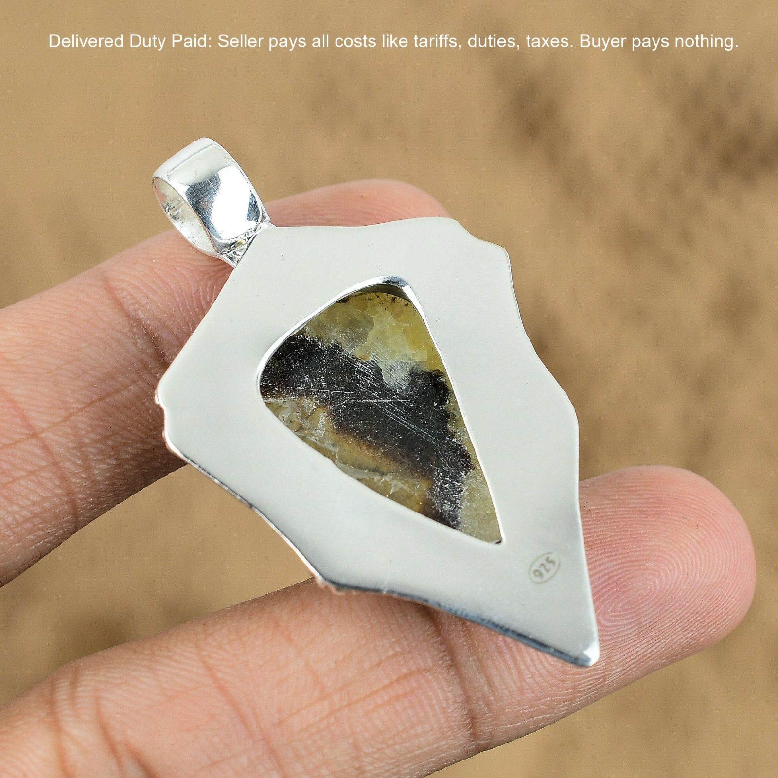 Septarian Gemstone Sister Birthday Wedding Pendant Jewelry 925 Sterling Silver