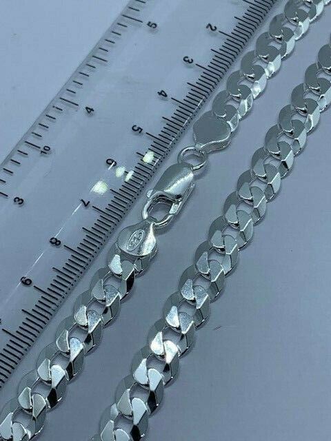 Sterling Silver 8.5mm Classic Flat Curb Chain 28″ / 70cm Neck Chain (1354)