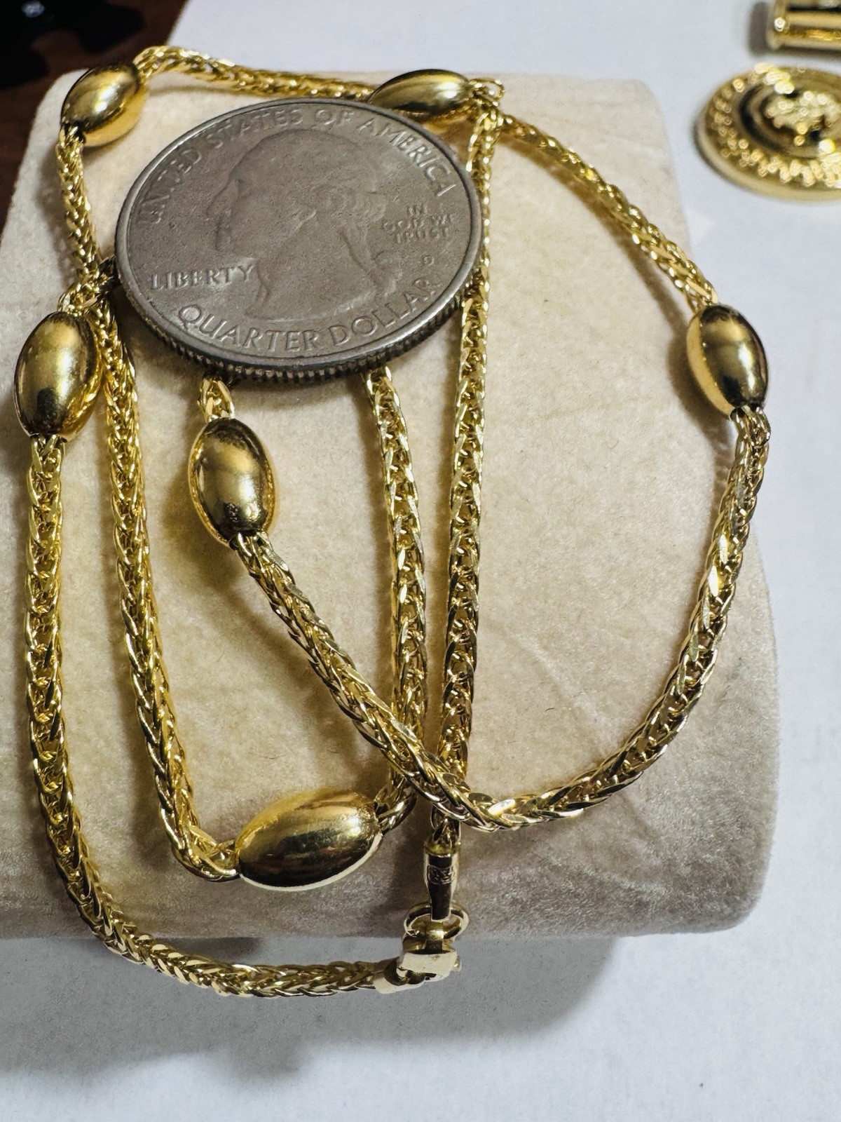 18K 750 Fine Genuine Gold Oval Chain Necklace 17.6”/18” Long 6.6g 2.2mm
