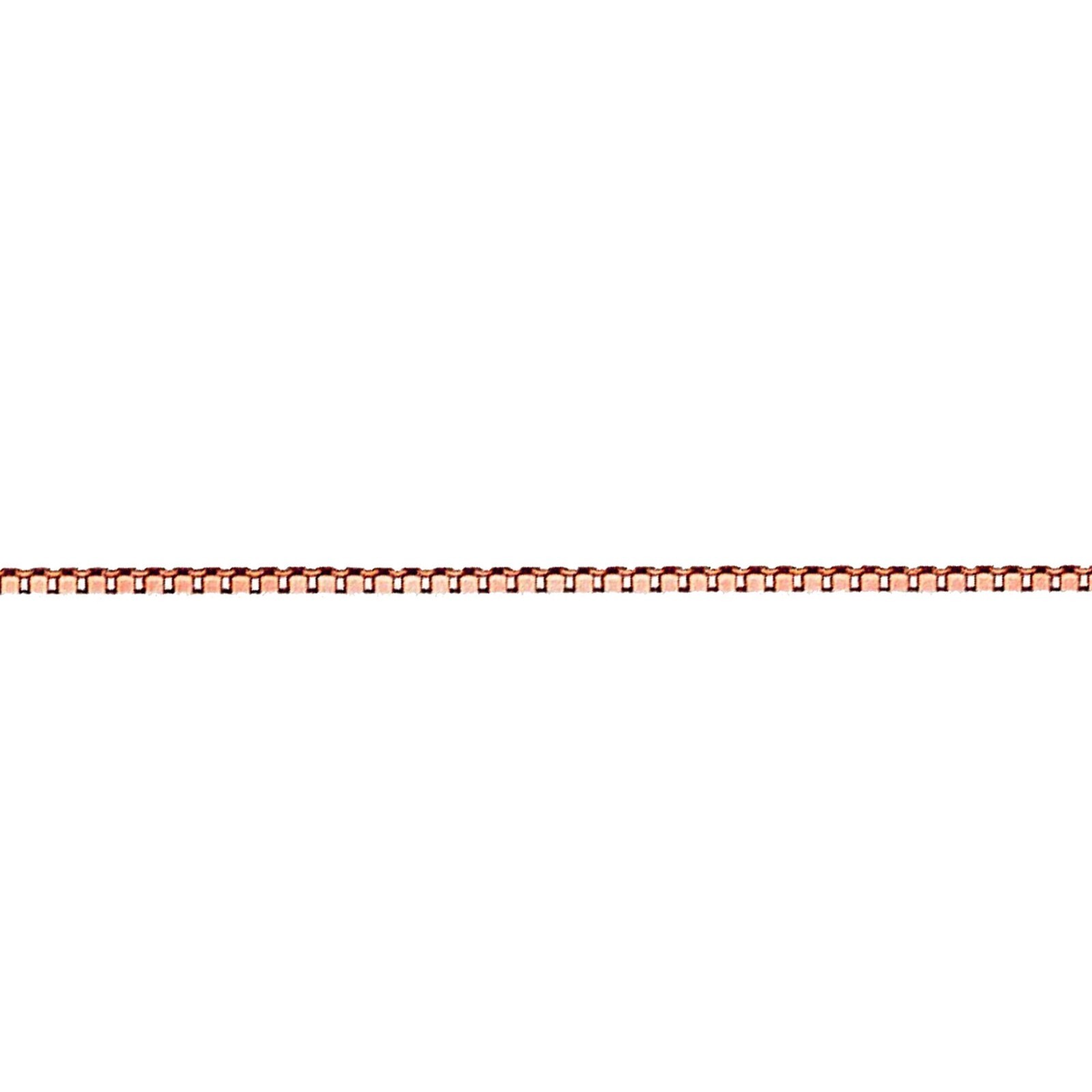 14K Solid Rose Gold 0.45 mm Box Chain with Lobster Clasp 18″ Necklace
