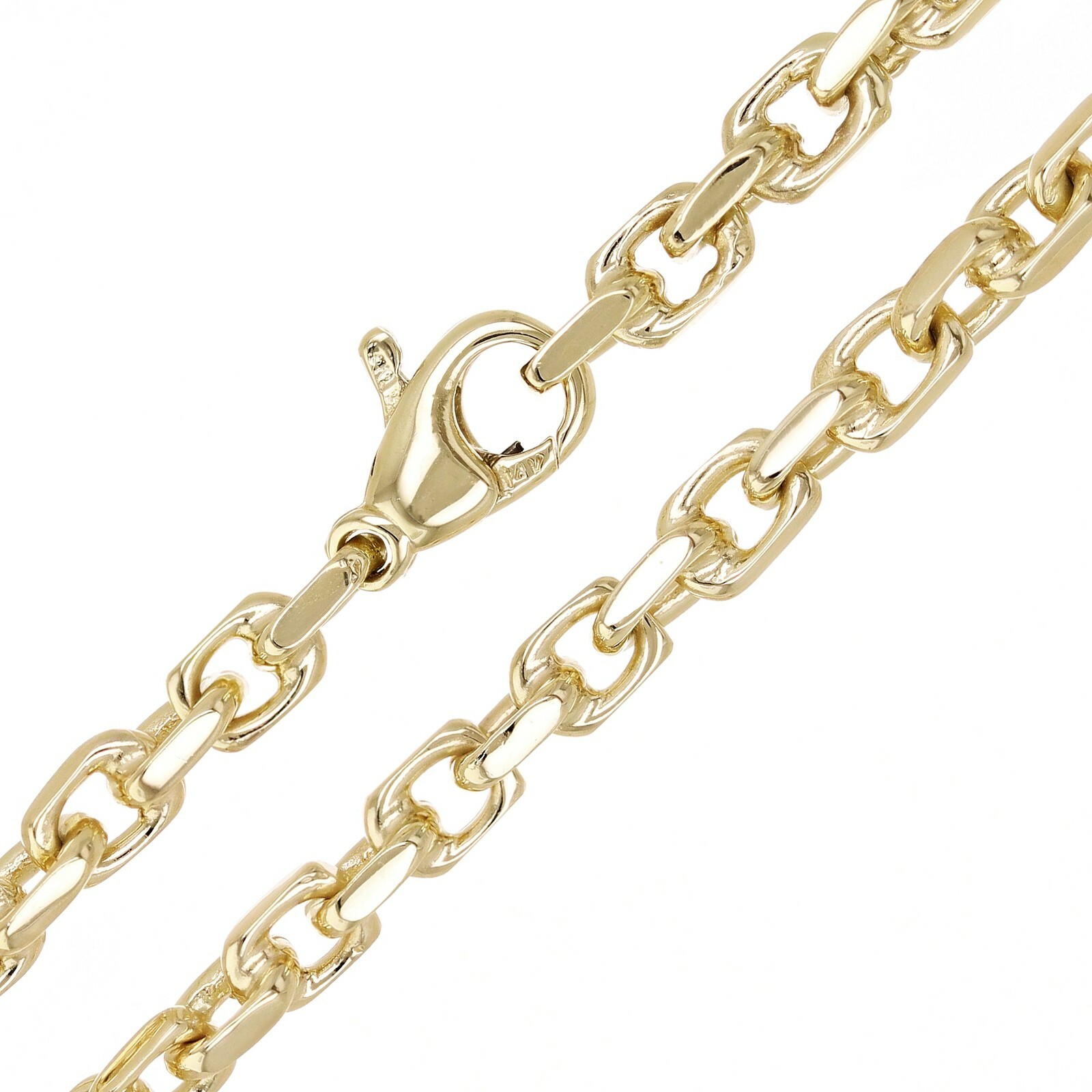 10k Yellow Gold Solid Handmade Link Anchor Chain Necklace 22″ 4.5mm 36.3 grams
