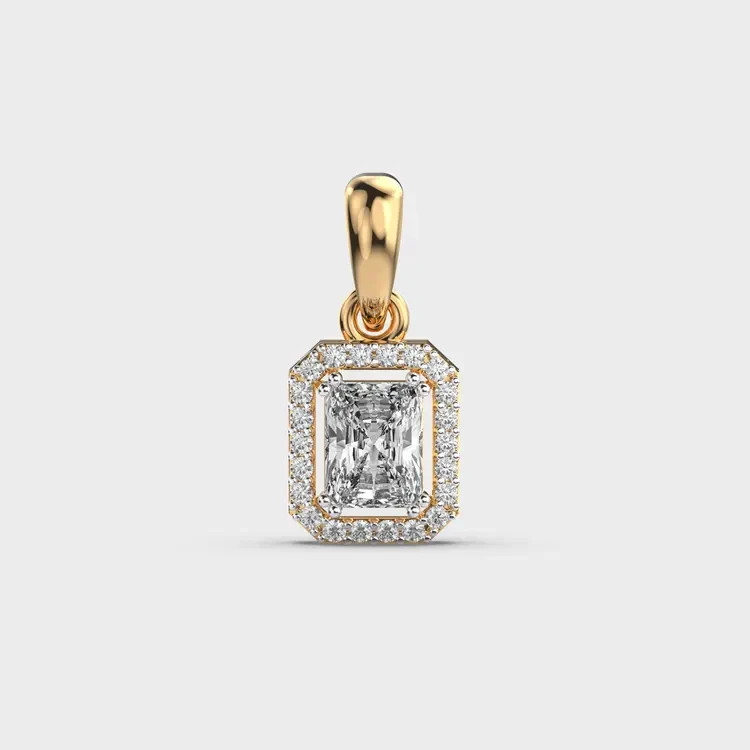 2.00Ct Radiant Shine Pendant 14k gold plated