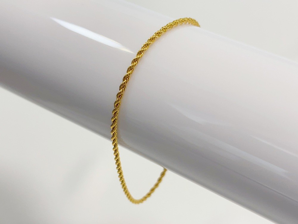 14K Yellow Gold Diamond Cut Rope 2mm-10mm Chain Link Bracelet 7″ 7.5″ 8″ 8.5″ 9″