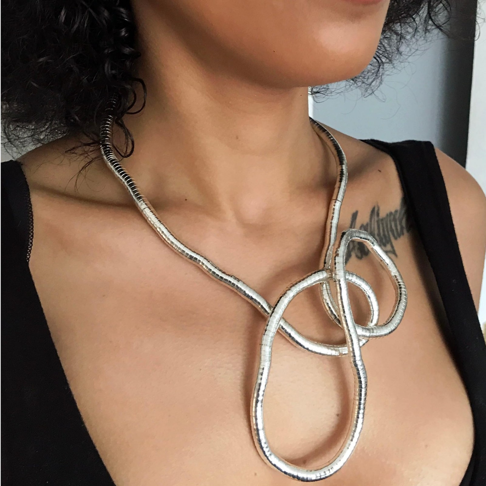Bendable Snake Chain Versatile Silver Necklace Armband Bracelet and Choker, F…