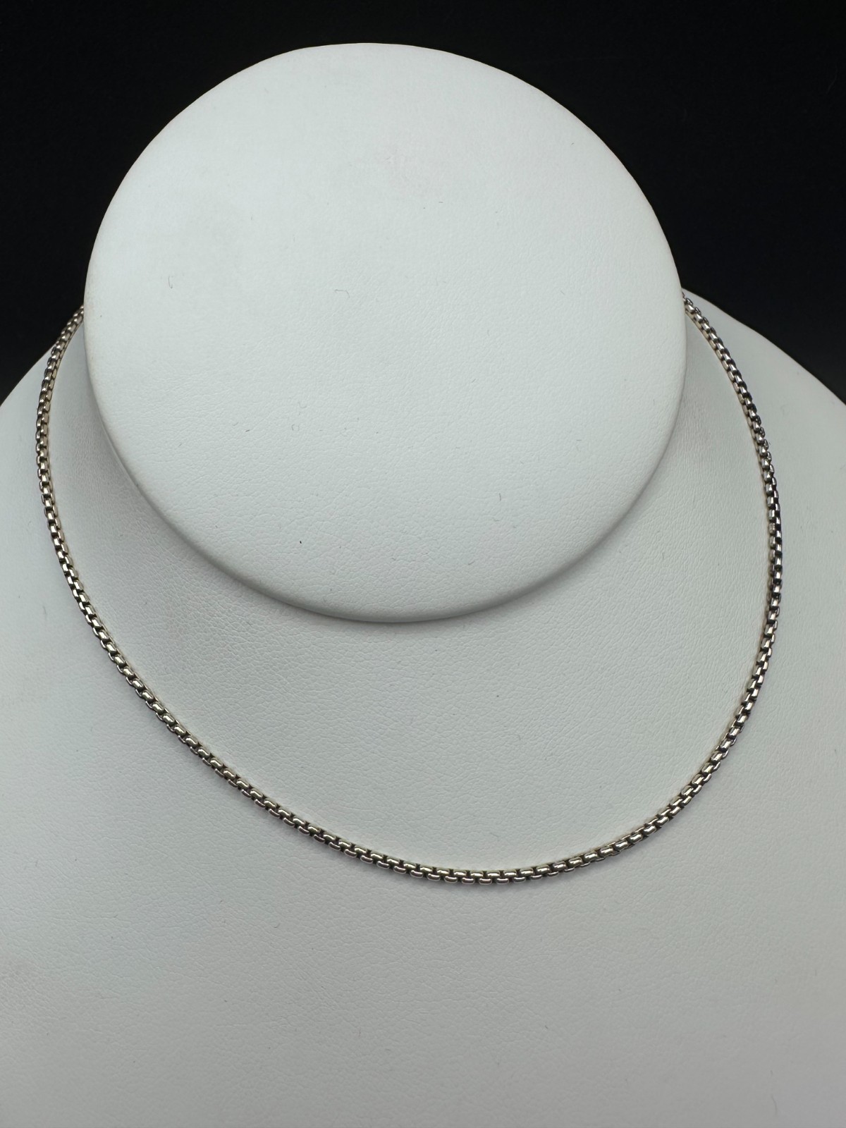 Sterling Silver Box Chain Necklace – 18″, 1.53 mm, 6.6 g