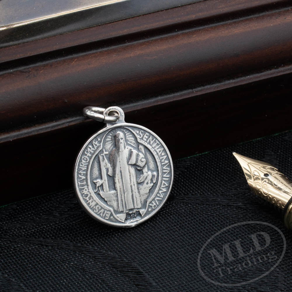 MLD 925 Sterling Silver Saint St Benedict Medal Pendant – Made In USA