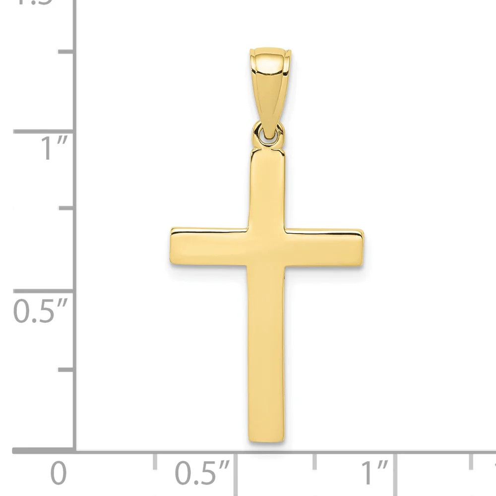 10K / 14K Yellow Gold Polished Cross Pendant