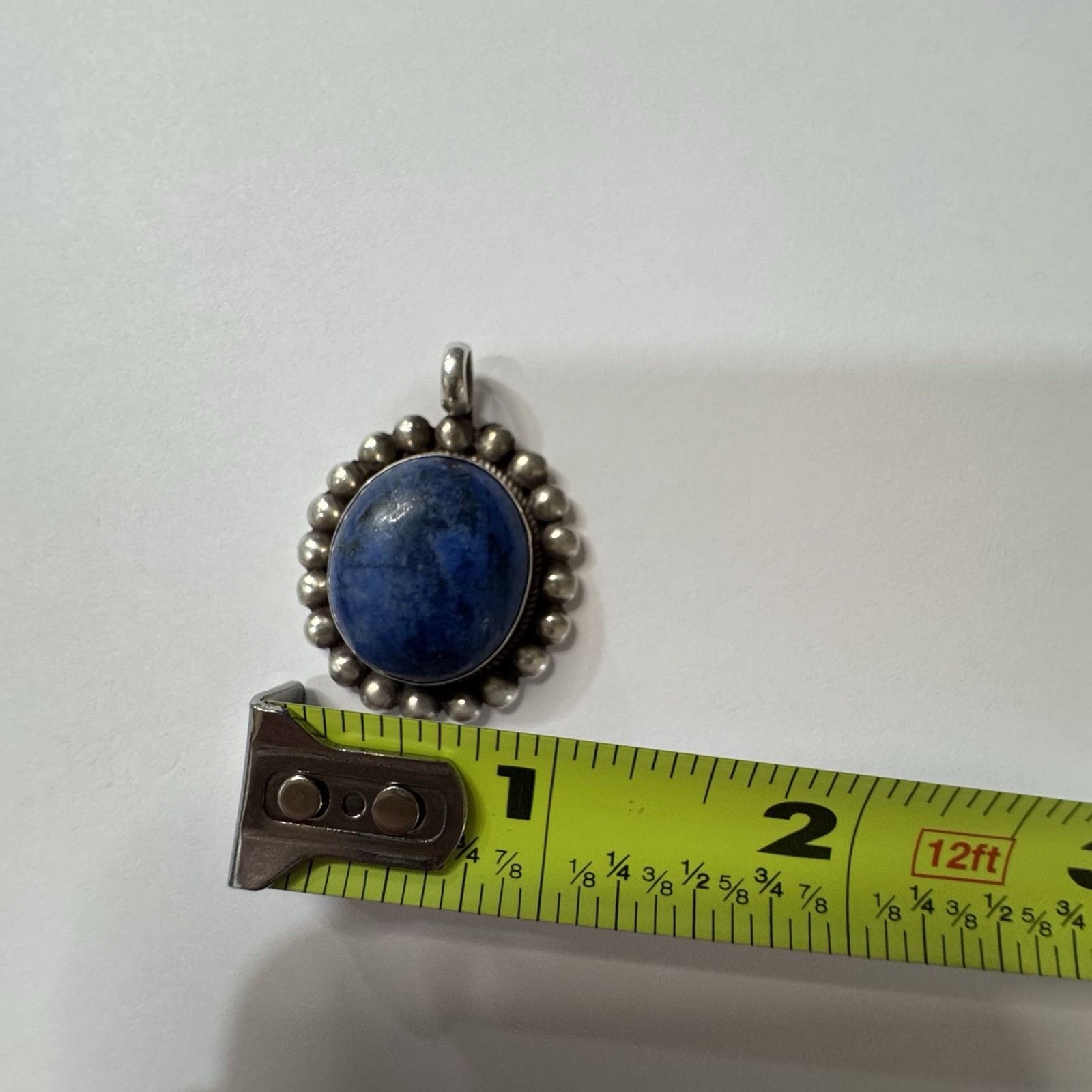 Unbranded Sterling Silver 925 Blue Oval Southwest Style Pendant