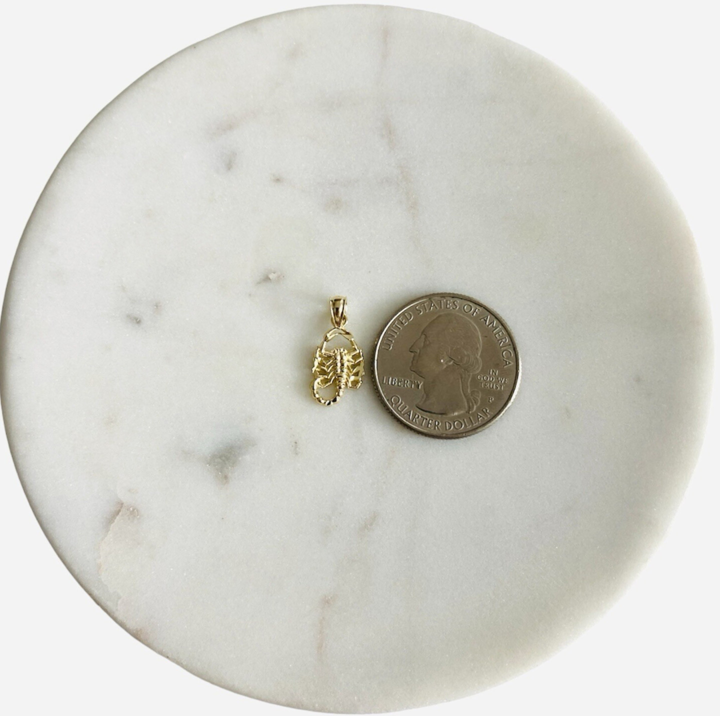 14k Solid Gold Scorpion 20mm x 9mm Pendant -14k Gold Zodiac Sign Scorpio-PT1587