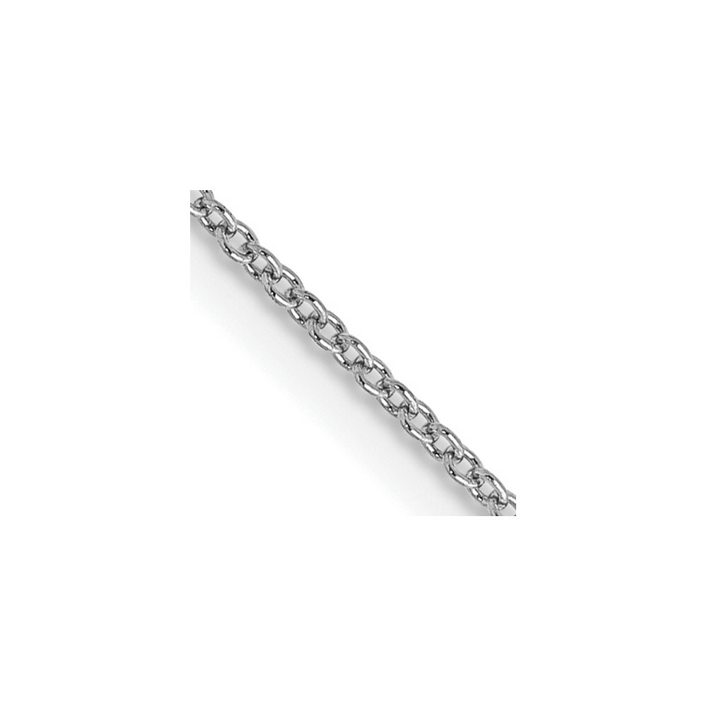 16″ 14K White Gold .9mm Cable with Spring Ring Clasp Chain Necklace