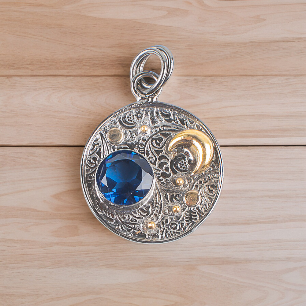 Handmade 925 Sterling Silver Jewelry London Blue Topaz Gemstone Pendant