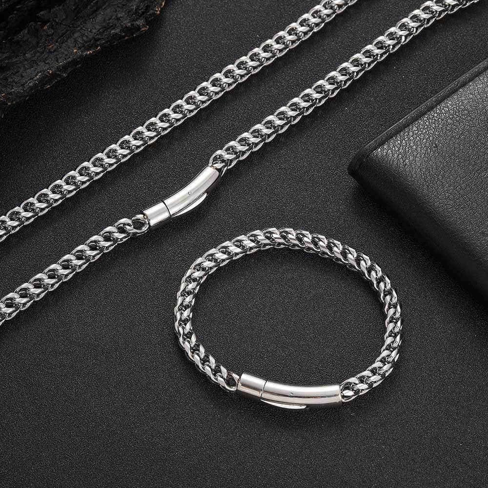 6mm 316L Stainless Steel Cuban Link Chain Hip Hop Men Bracelet Daily Jewelry