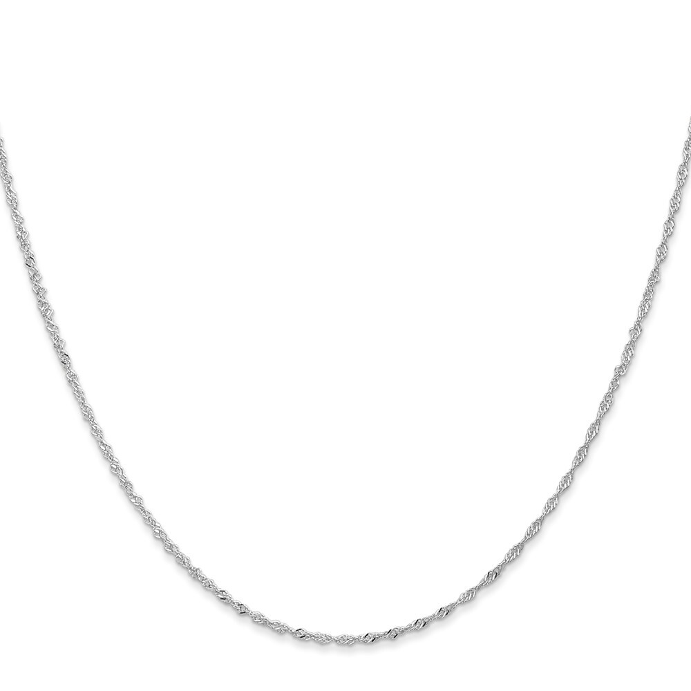 Real 14K White Gold 1mm Singapore with Lobster Clasp Chain; 16 inch;
